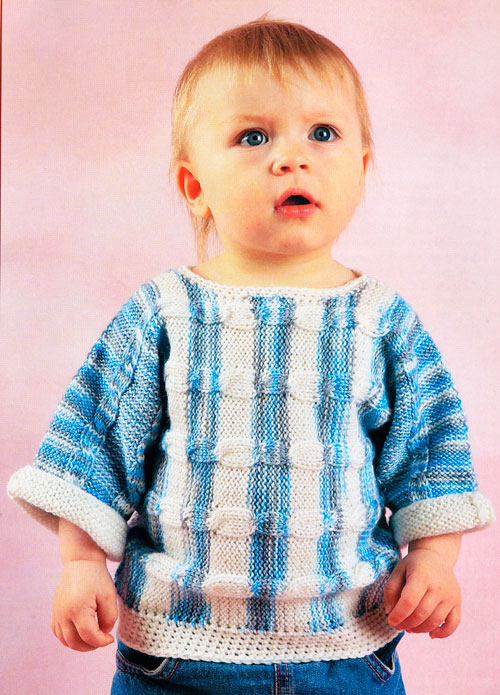 вязаный пуловер ребёнку на 2 года спицами 2(12)